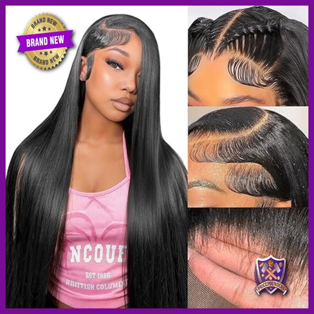 32 Inch Straight Human Hair Lace Front Wig 13x6 HD Transparent Glueless